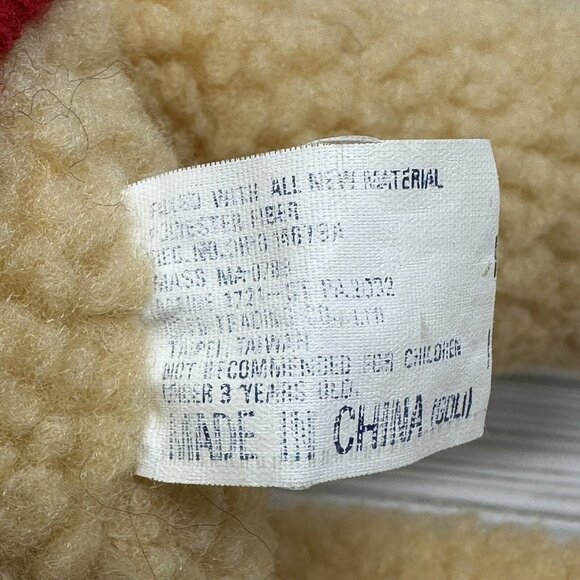 TB Trading Christmas Bear Plush Curly Fur Holly Berry Sweater Beige 14 Inch - Picture 9 of 11